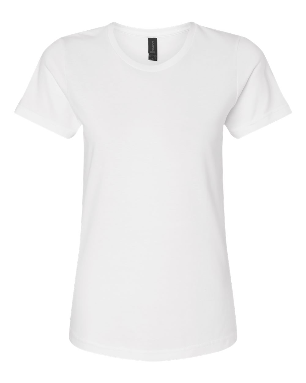Front View of White Softstyle® Women's Midweight T-Shirt - 65000L