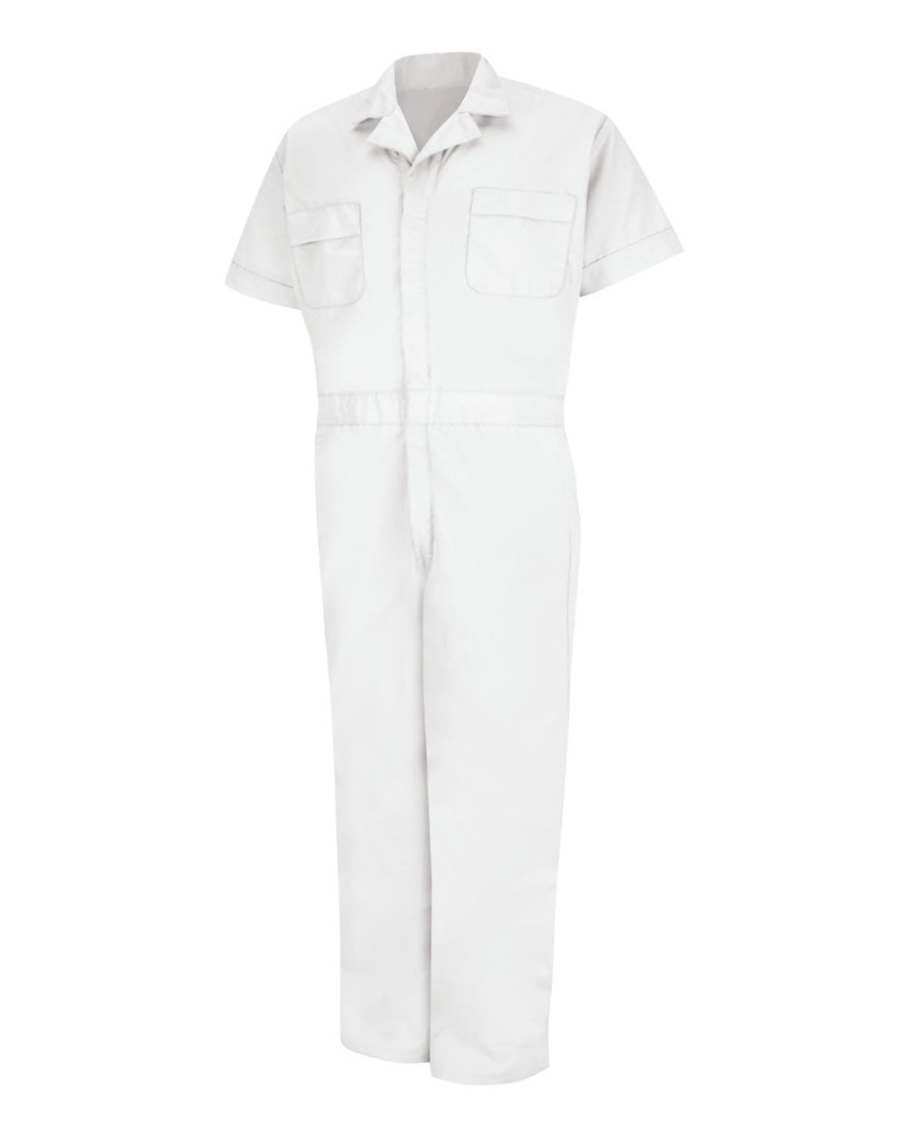 Front View of White Speedsuit Short Sleeve - CP40