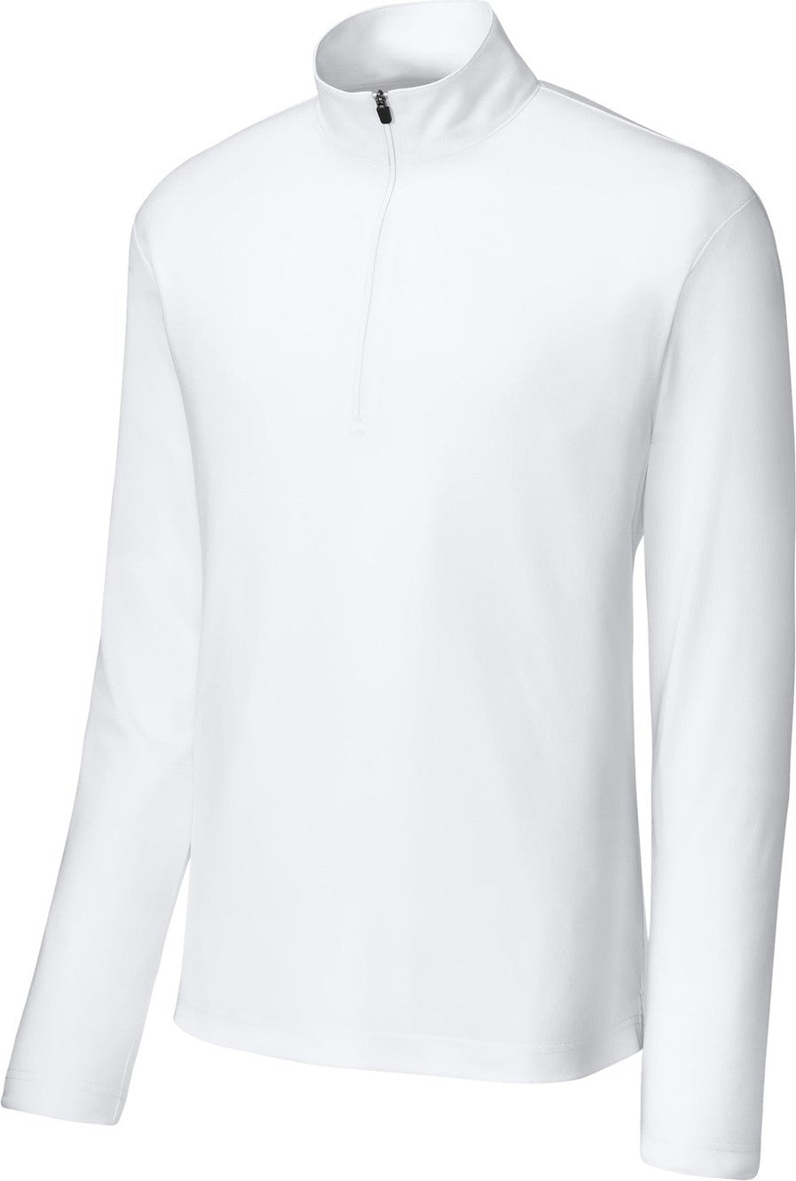 Front View of White Sport-Tek Micropique Sport-Wick 1/4-Zip ST672