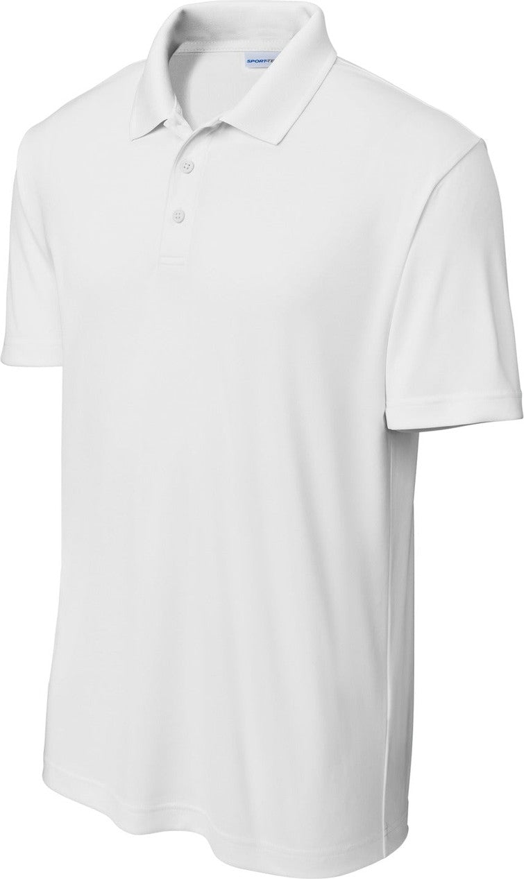 Front View of White Sport-Tek PosiCharge Re-Compete Polo ST725