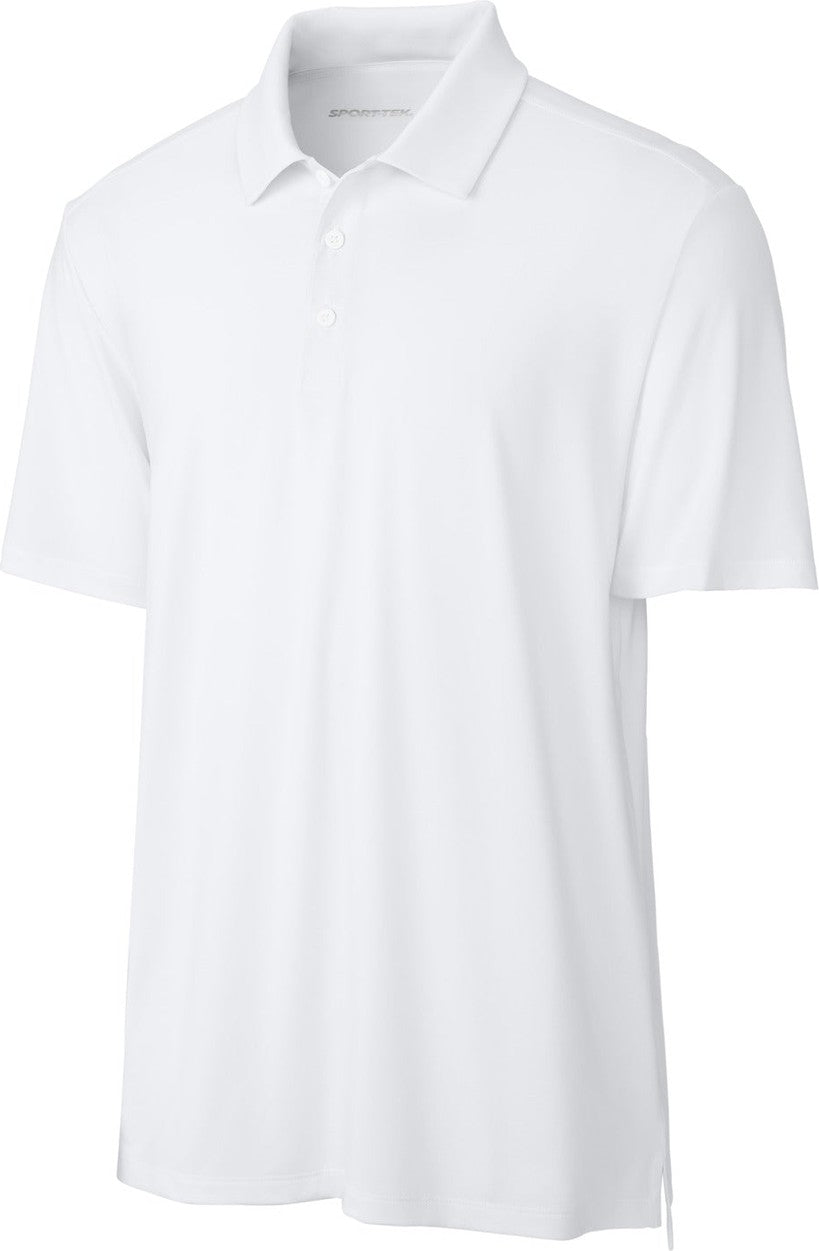 Front View of White Sport-Tek Versa Polo ST490