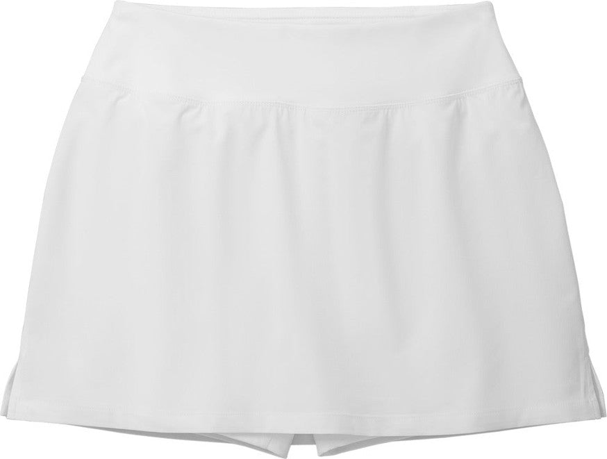 Front View of White Sport-Tek Women's Repeat Skort LST486