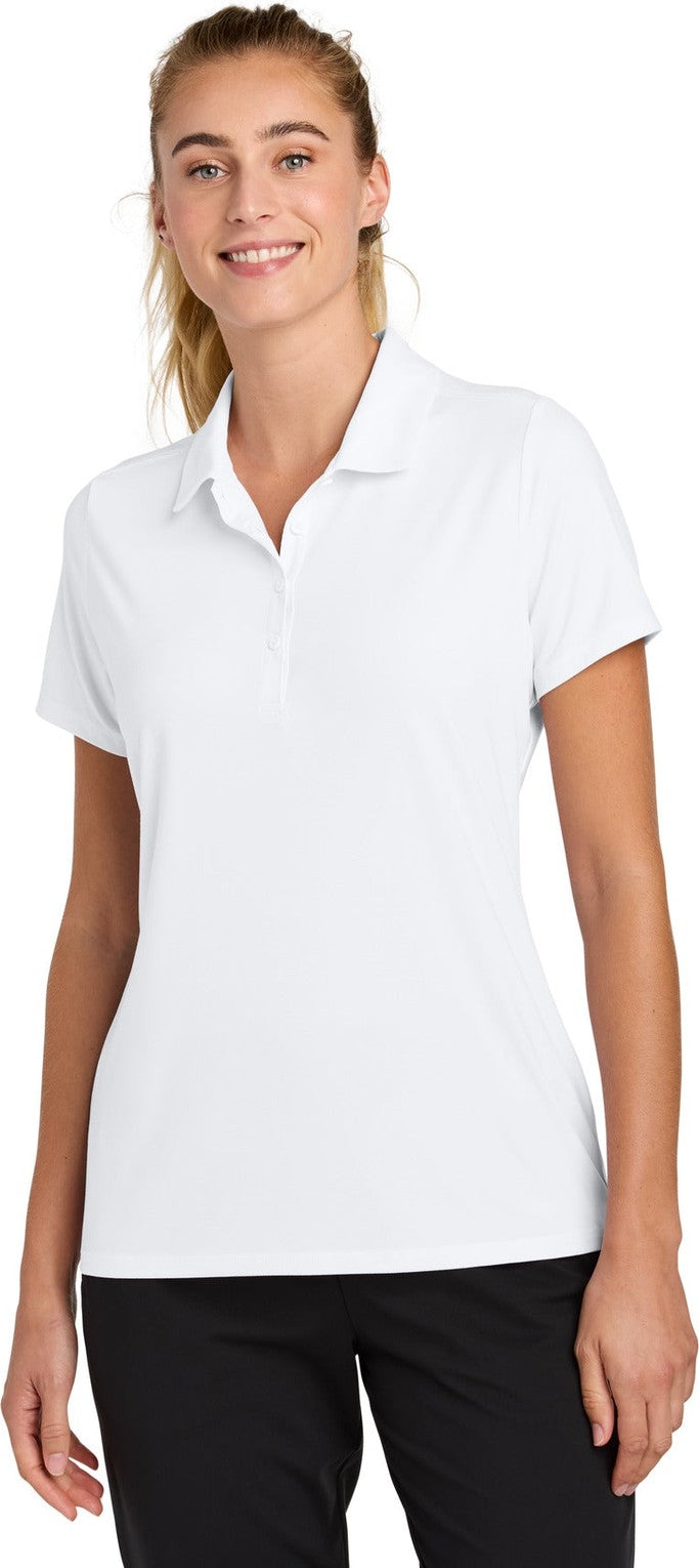 Front View of White Sport-Tek Women's Versa Polo LST490
