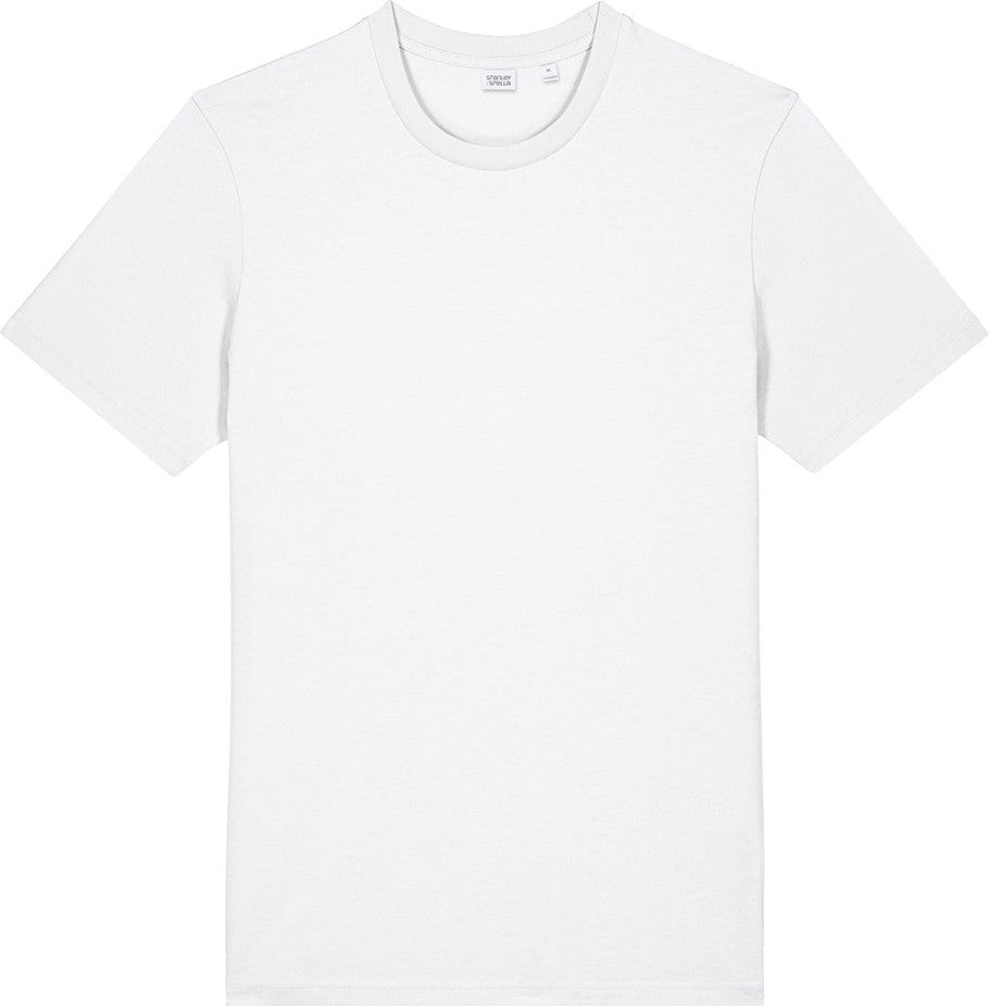 Front View of White Stanley/Stella Unisex Crafter Tee SXU007