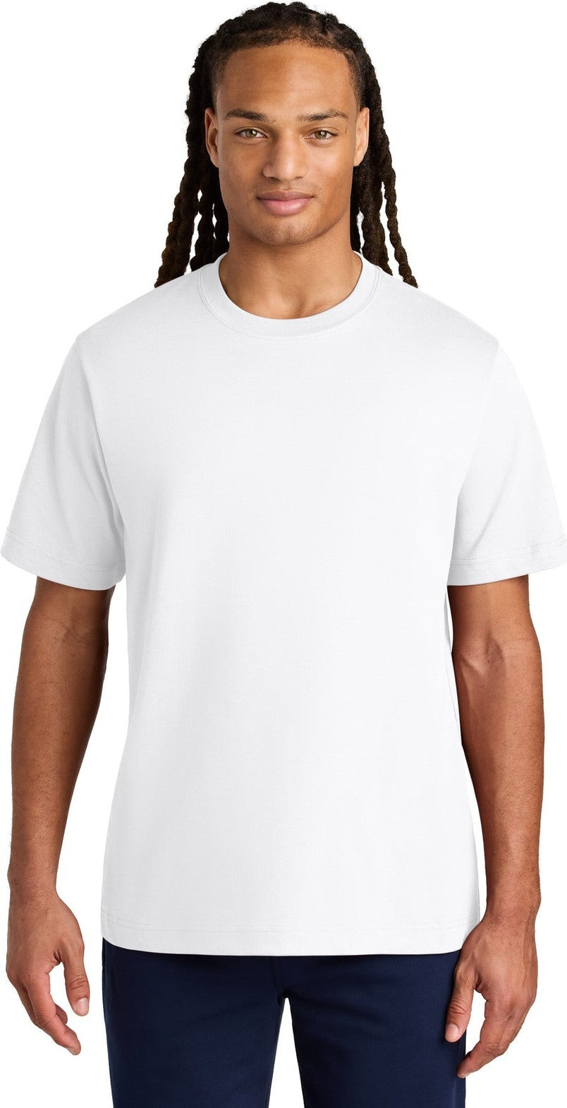 Front View of White Stanley/Stella Unisex Freestyler Heavyweight Tee SXU018
