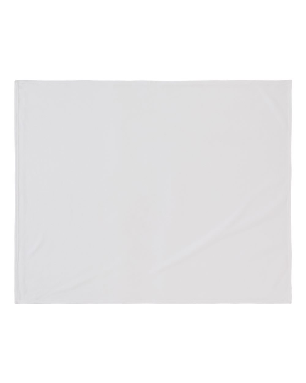 Front View of White Sublimation Brushed Fleece Blanket - PSB5060F