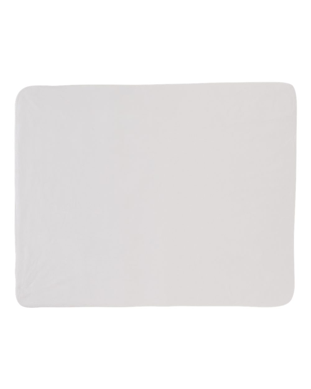 Front View of White Sublimation Micro Mink Sherpa Plush Blanket - PSB5060MS