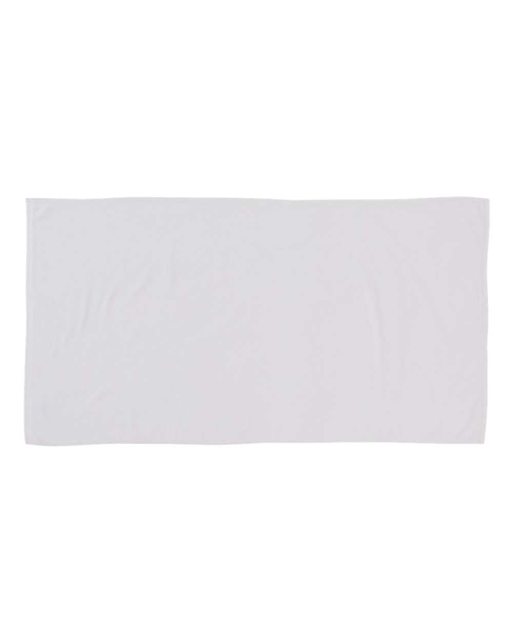 Front View of White Sublimation Velour Beach Towel - CSUB3060