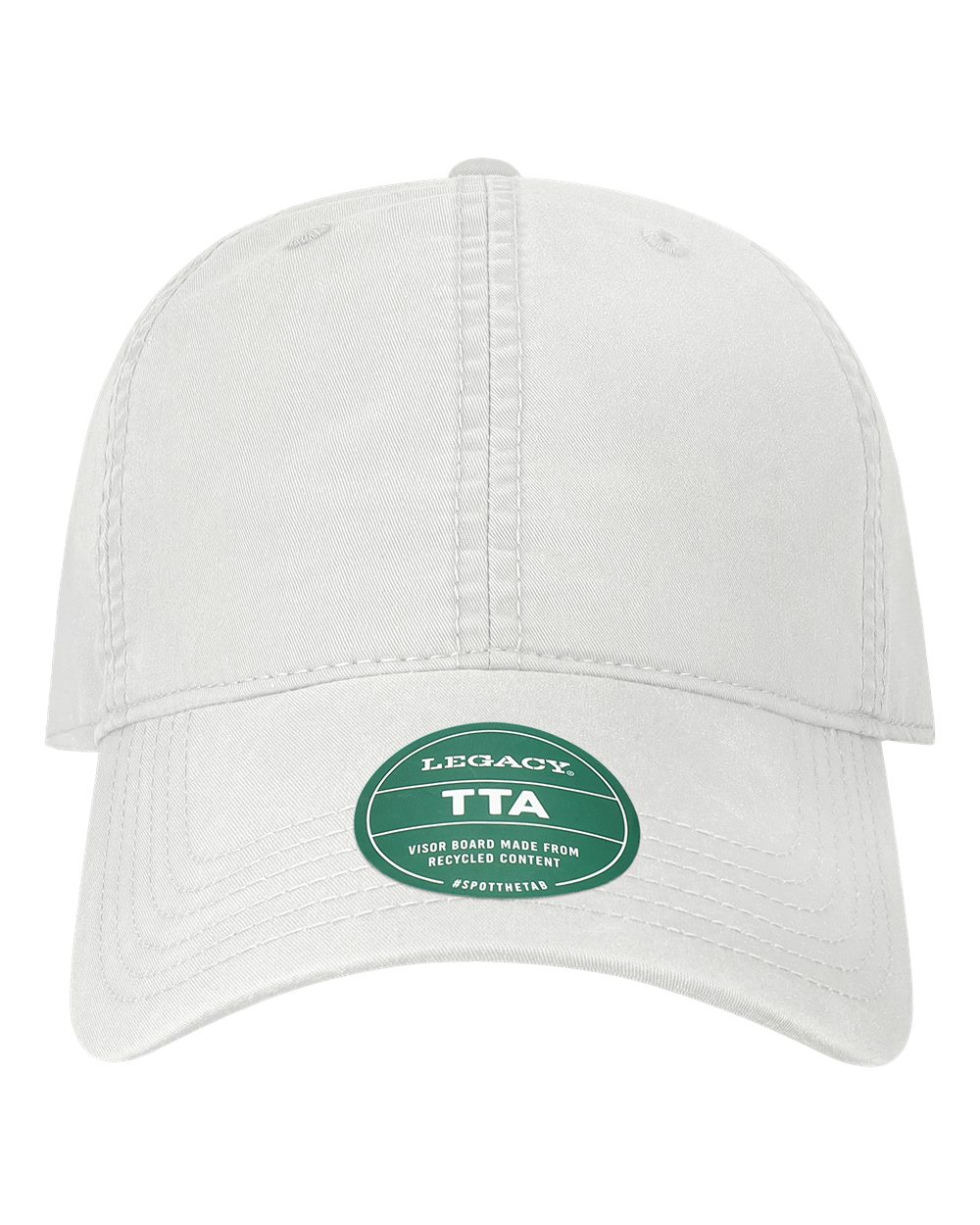 Front View of White Terra Twill Cap - TTA