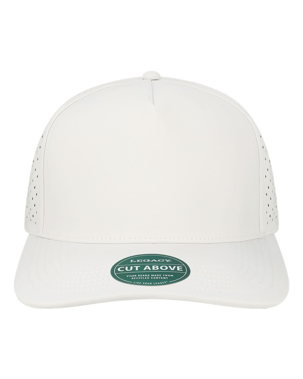 Front View of White The Cut Above Cap - CUT