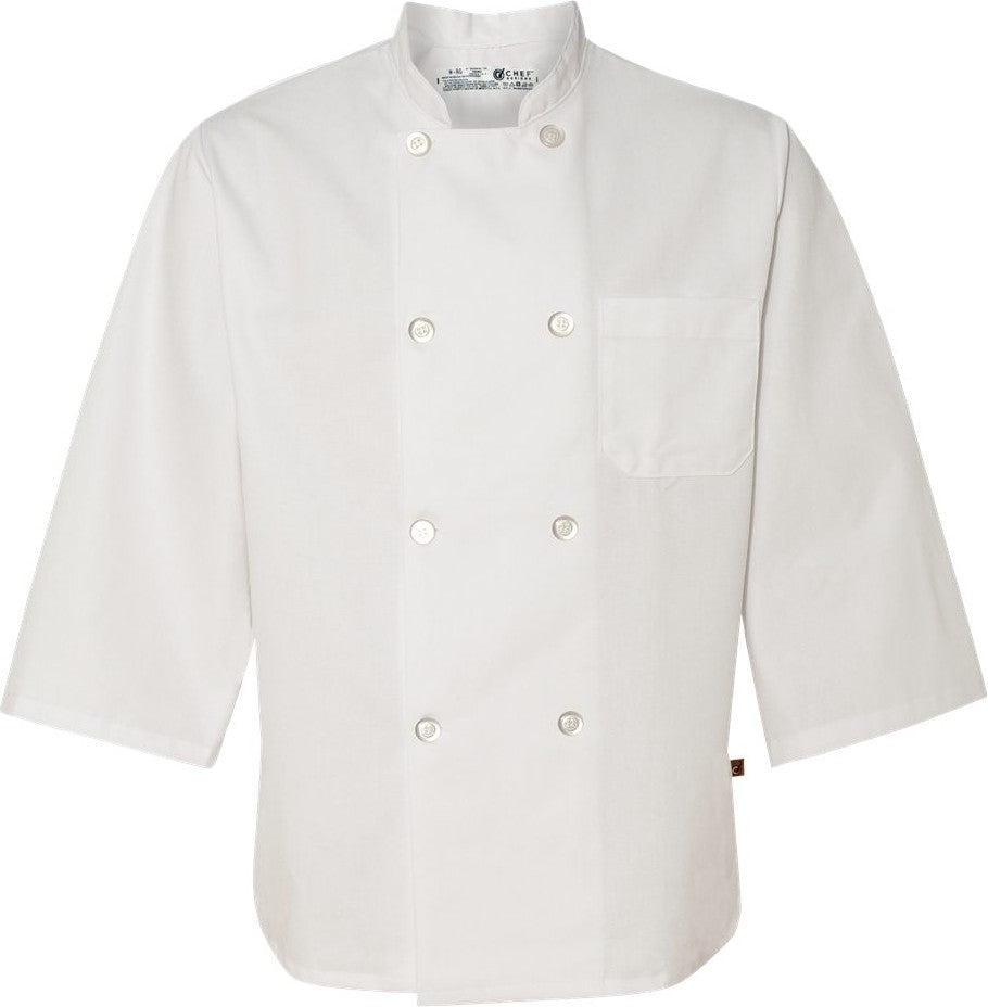 White Three-Quarter Sleeve Chef Coat - 0402