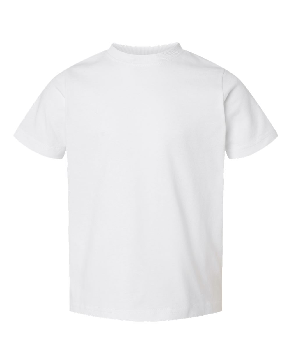 Front View of White Toddler Fine Jersey Tee - 3321