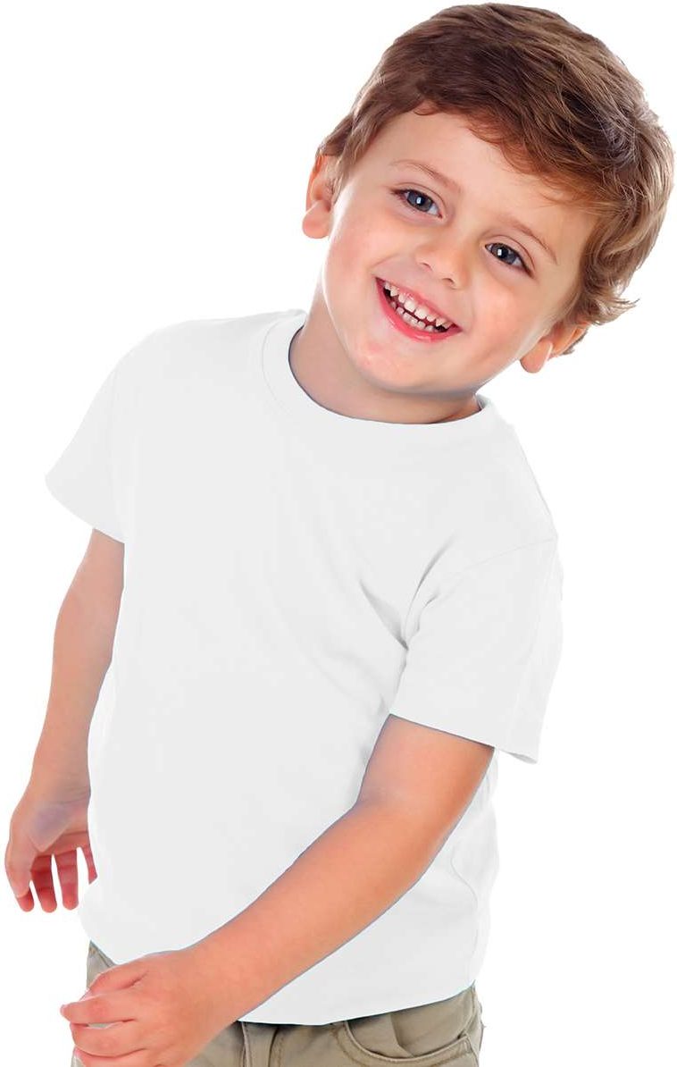 Front View of White Toddler Tee - BK03