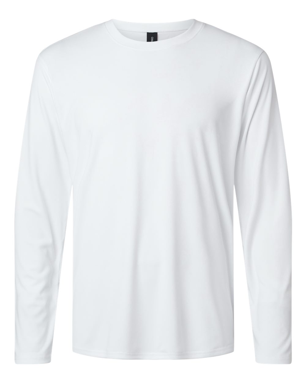 Front View of White Unisex Tall Pro-Lock Performance Long Sleeve T-Shirt - 48400T plain