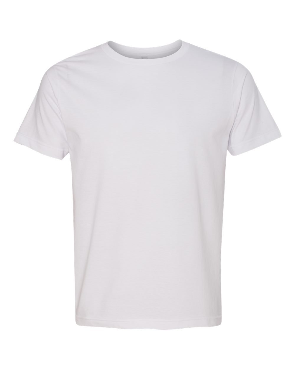 Front View of White USA-Made Fine Jersey T-Shirt - 5000