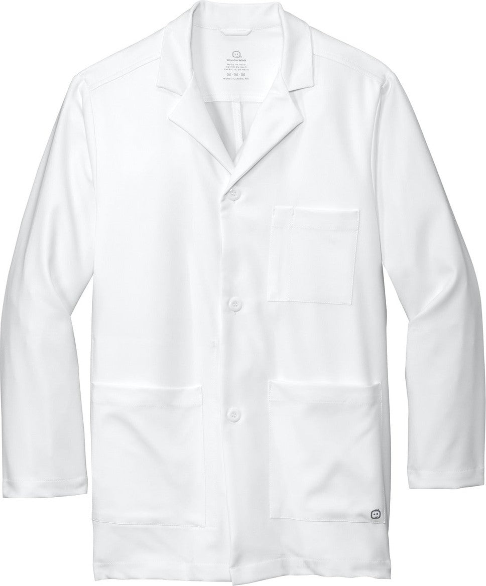 Front View of White Wink Men's Consultation Lab Coat WW5072