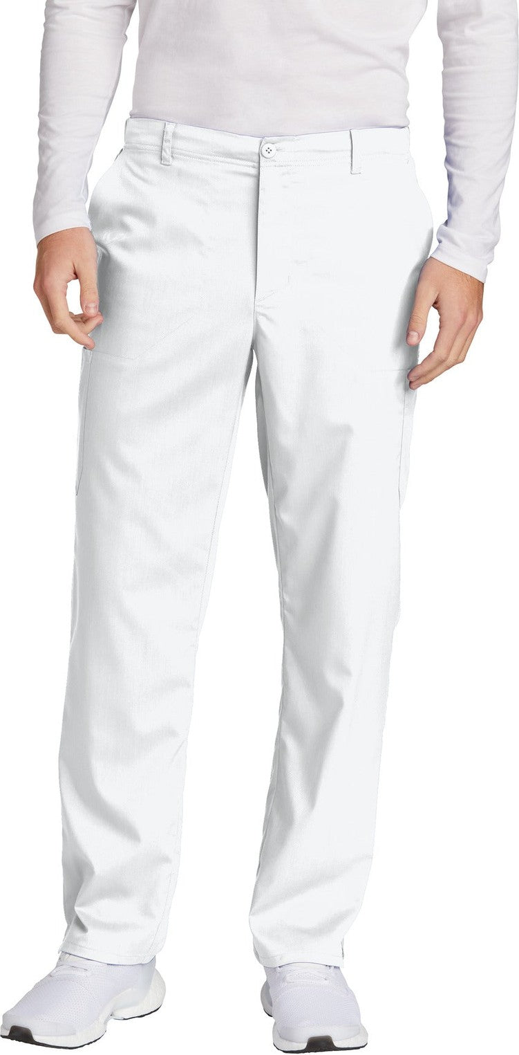 Front View of White Wink Men's Premiere Flex Cargo Pant WW5058