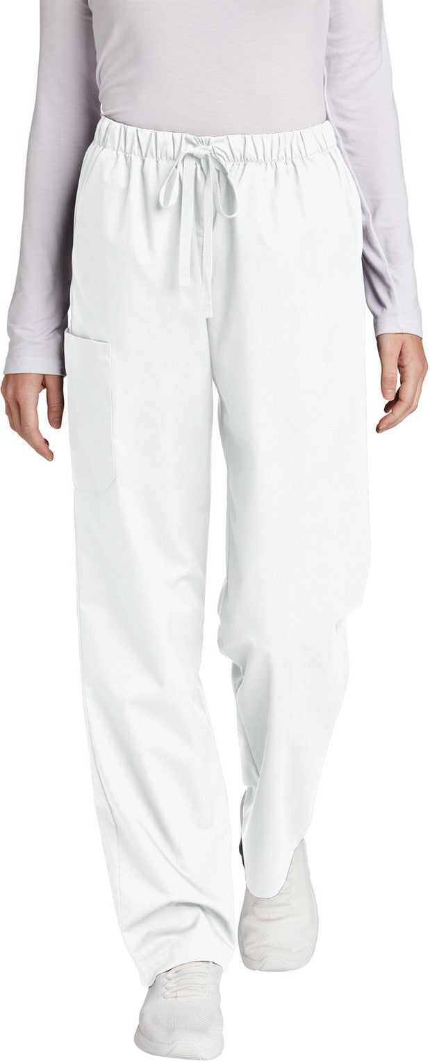 Front View of White Wink Women's Petite WorkFlex Cargo Pant WW4550P