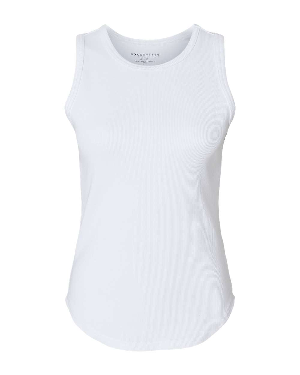 Front View of White Women's Adrienne Tank Top - BW2501