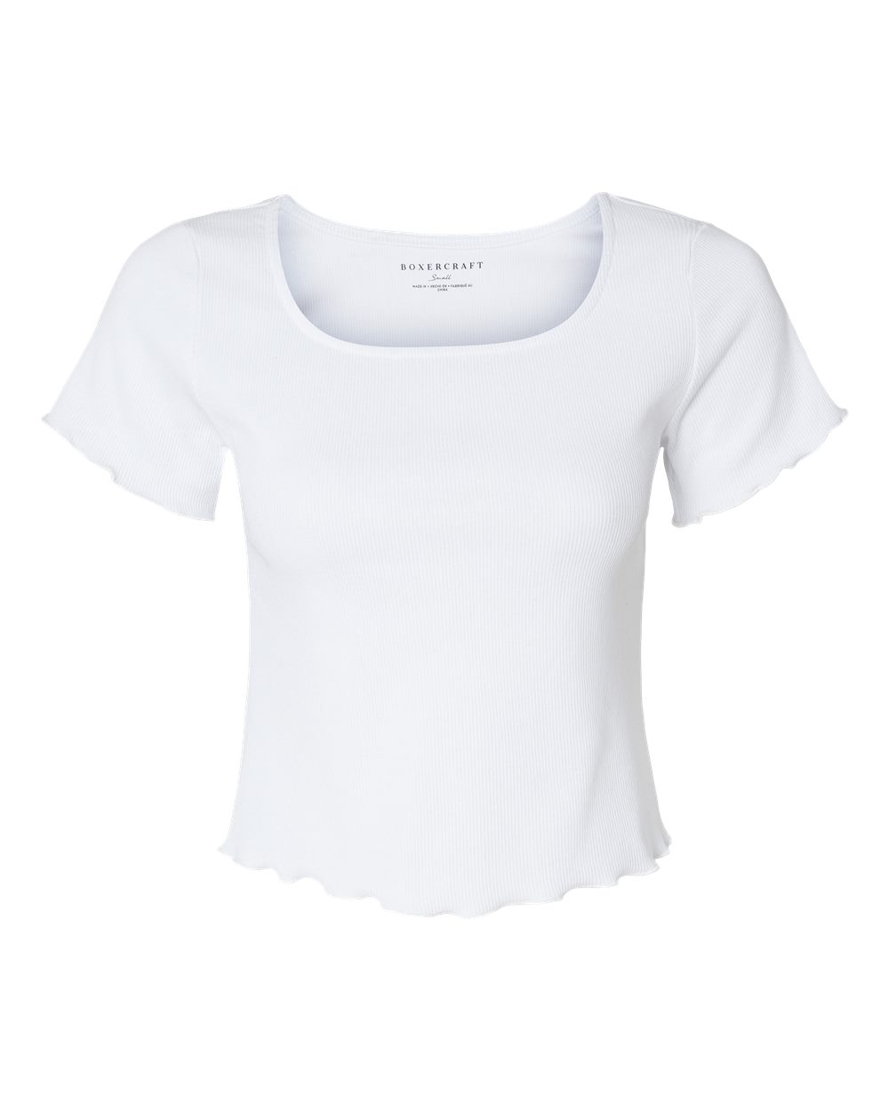 Front View of White Women's Baby Rib T-Shirt - BW2403