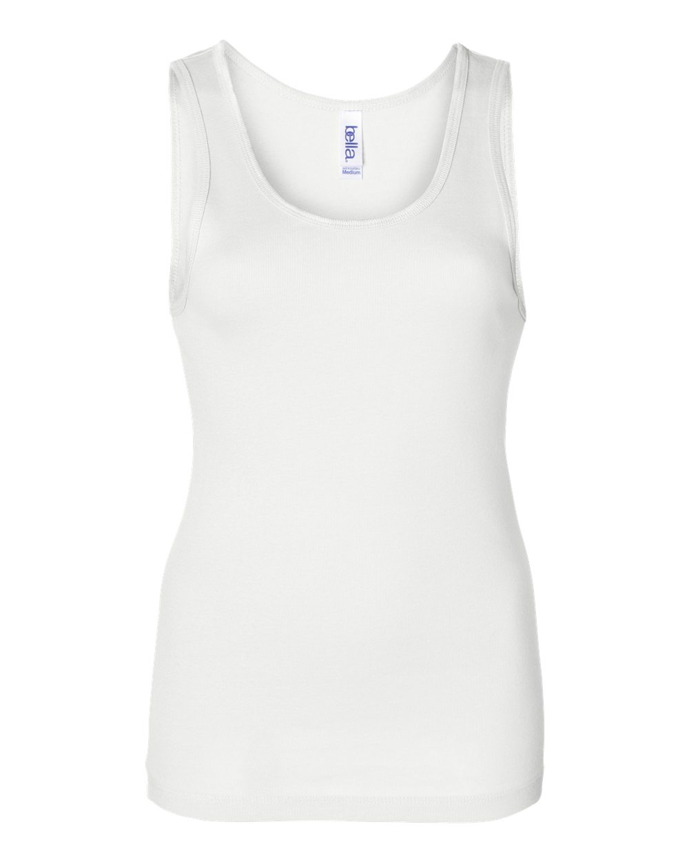 Front View of White Women's Baby Rib Tank - 1080