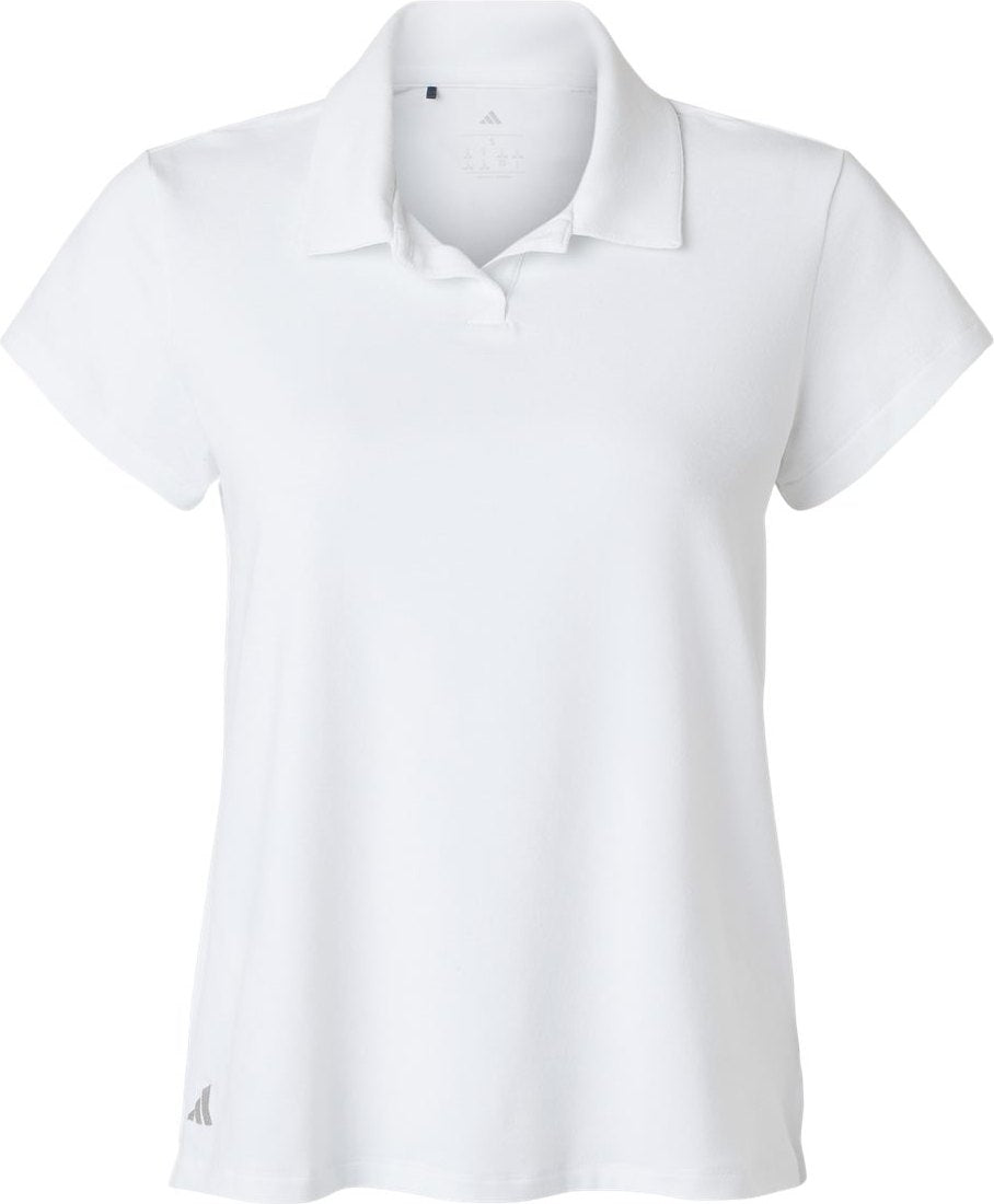 Front View of White Women's Blend Polo - A690