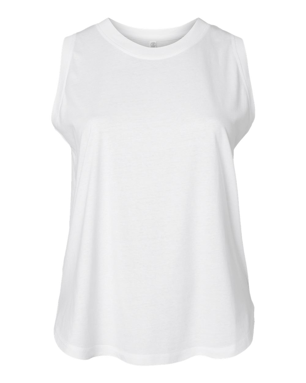 Front View of White Women's Curvy Relaxed Fine Jersey Tank - 3892