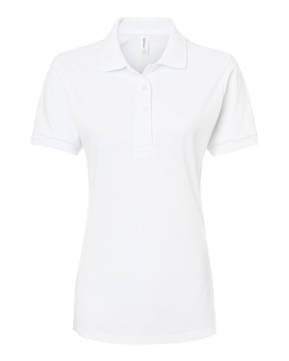 Front View of White Women's Dri-Power® Polo - 437F