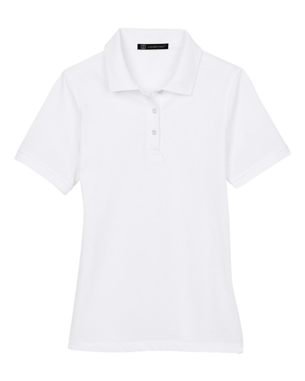 Front View of White Women's Easy Blend Polo - M265W