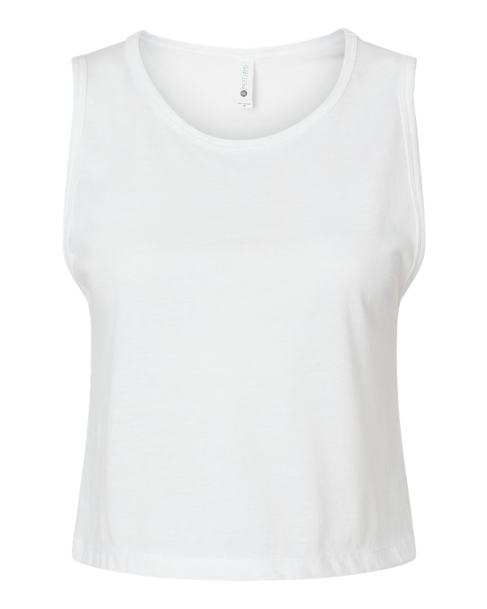 Front View of White Women's Festival Crop Tank - 5083