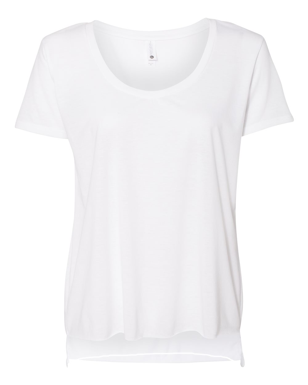 Front View of White Women's Festival Scoop Neck T-Shirt - 5030