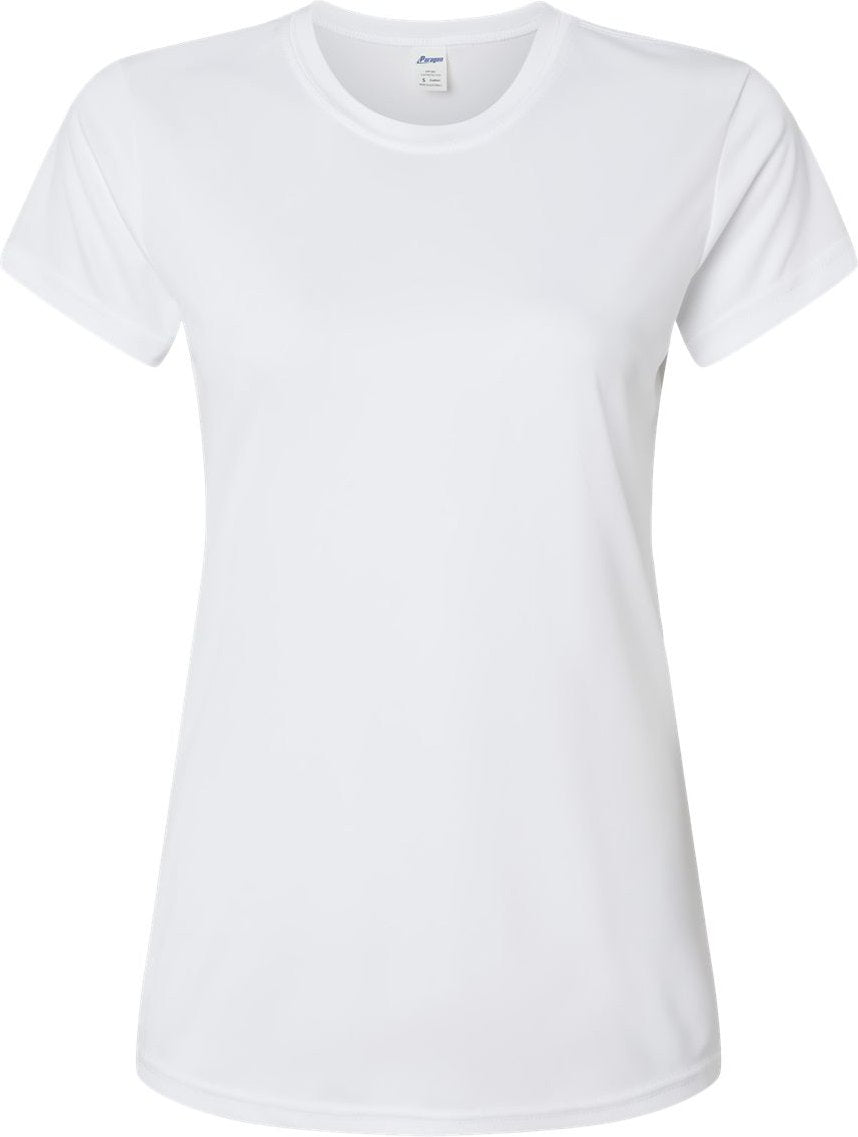 Front View of White Women's Islander Performance T-Shirt - 204