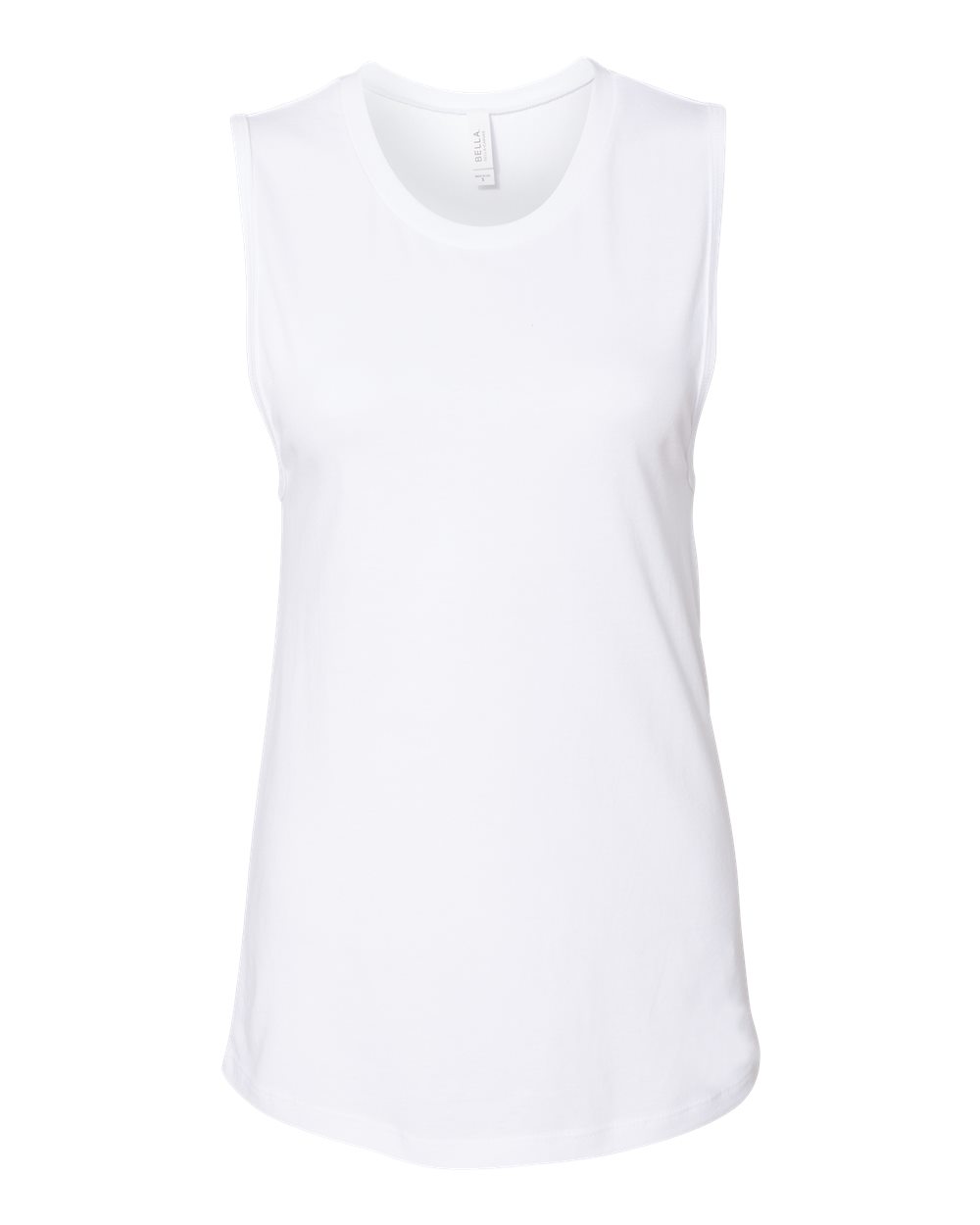Front View of White Women&#39;s Jersey Muscle Tank - 6003