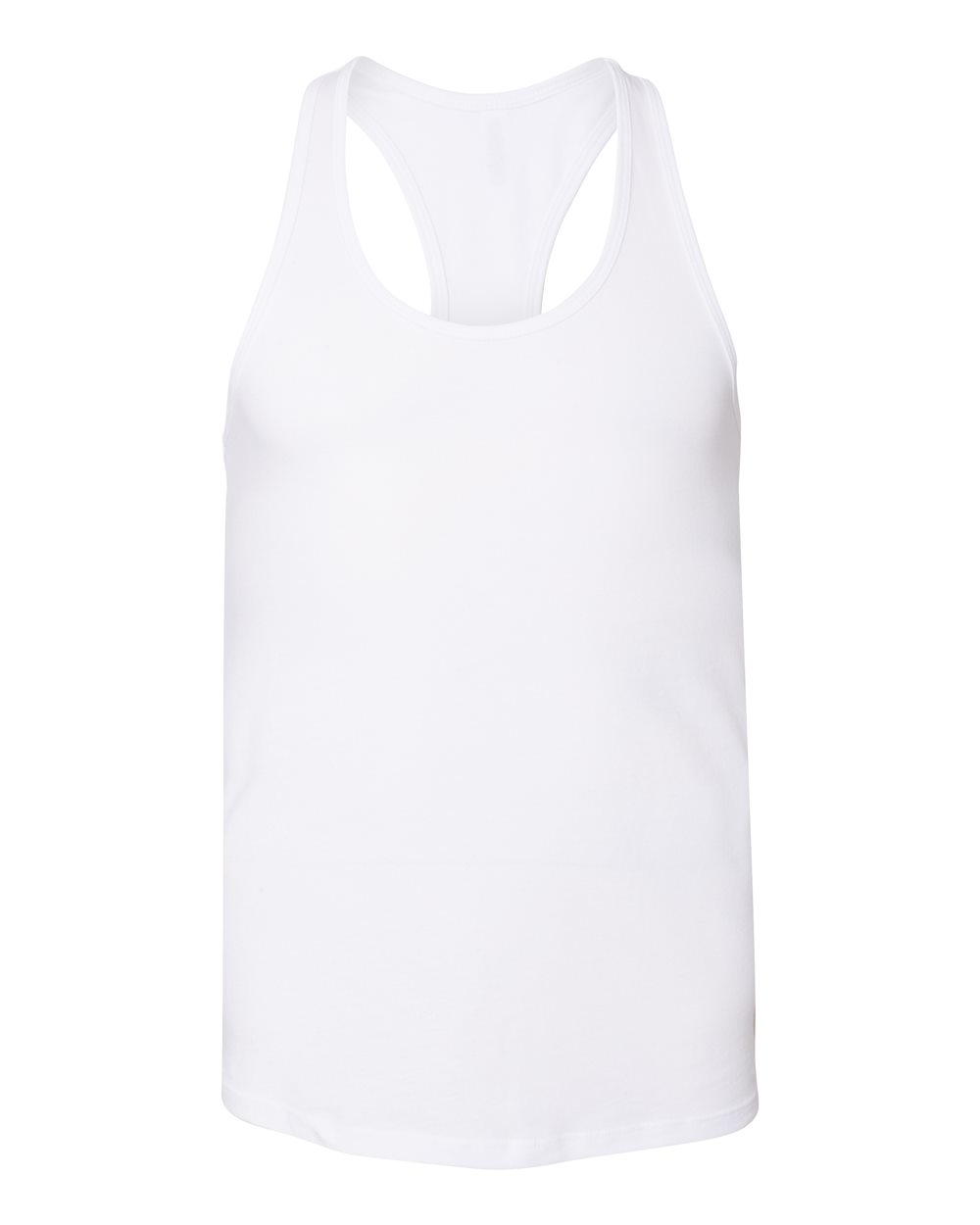 Front View of White Women&#39;s Jersey Racerback Tank - 6008