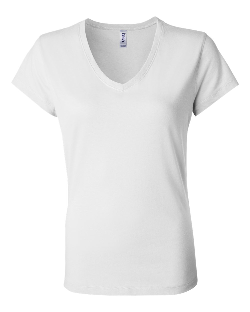 White Women’s Jersey V-Neck Tee - 6005