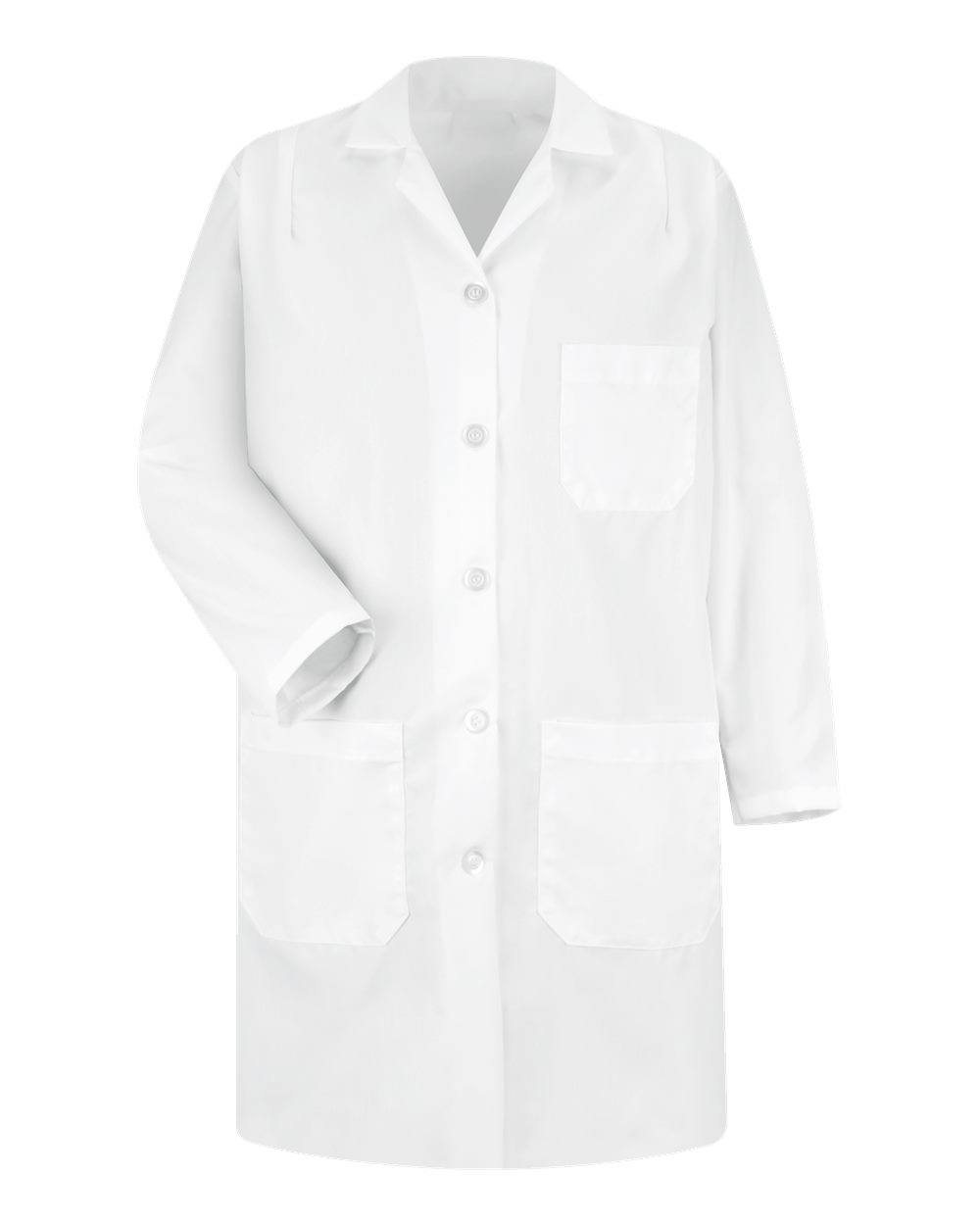 Front View of White Women's Lab Coat - 5210