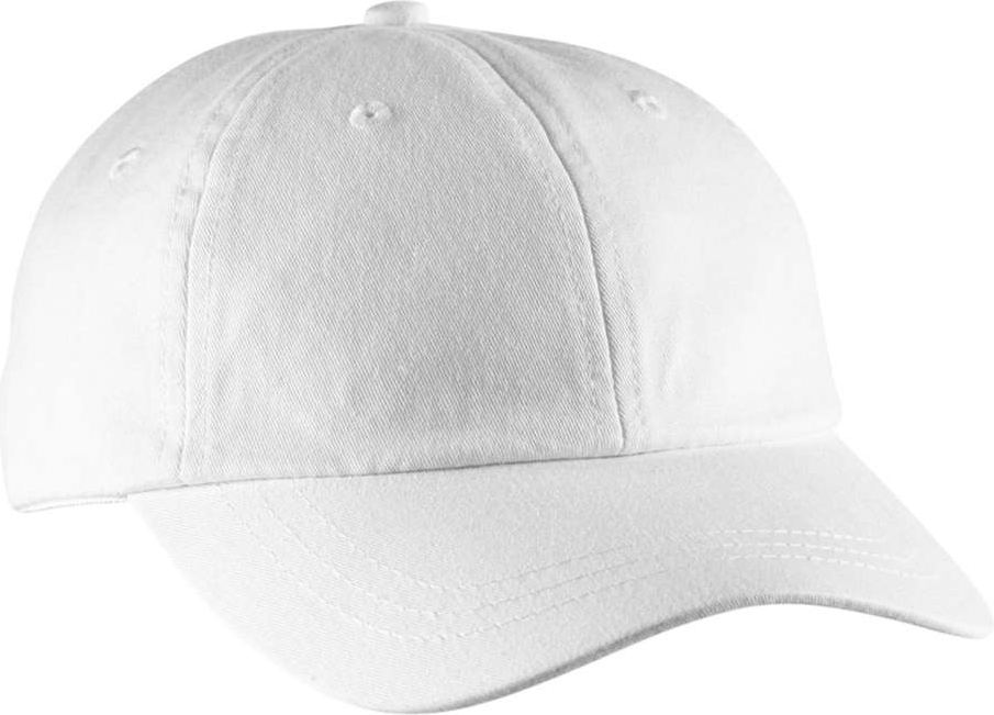 Front View of White Women's Optimum Pigment-Dyed Cap - LO101