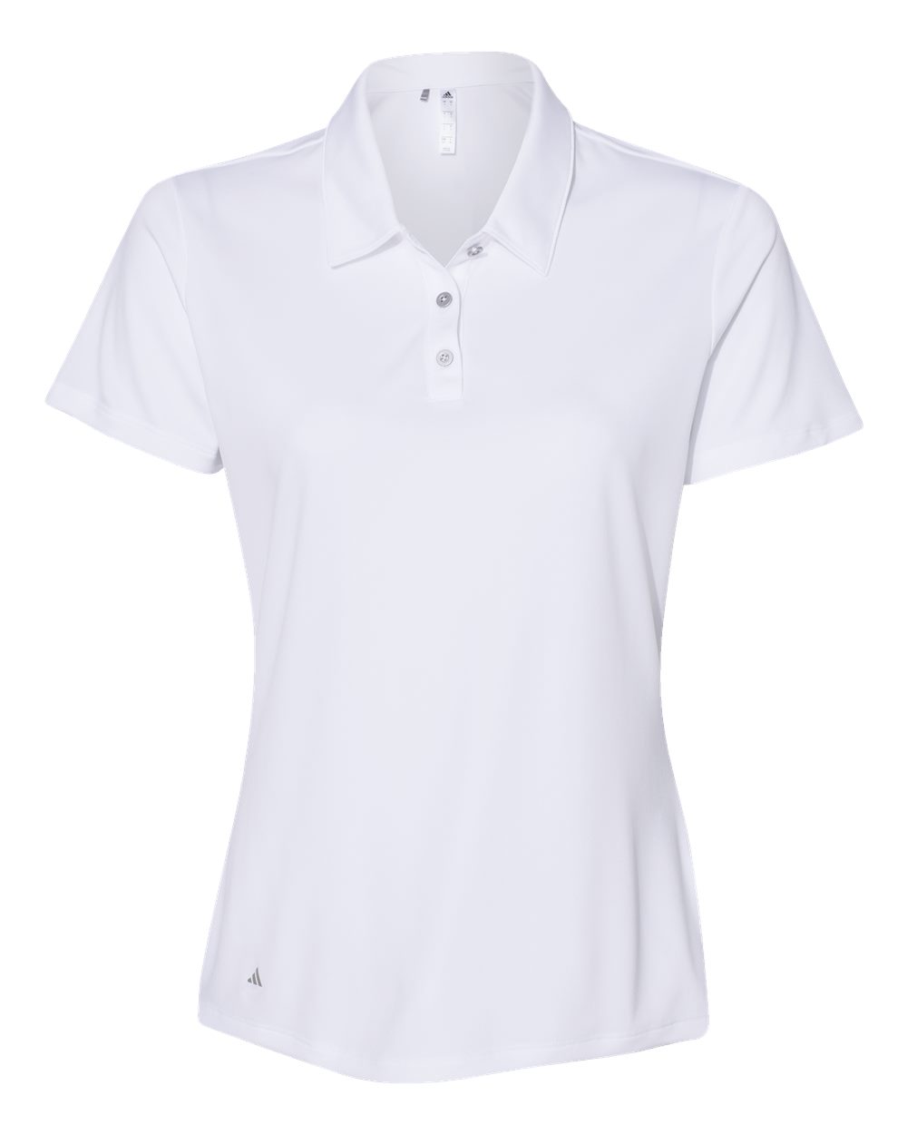 Front View of White Women's Performance Polo - A231