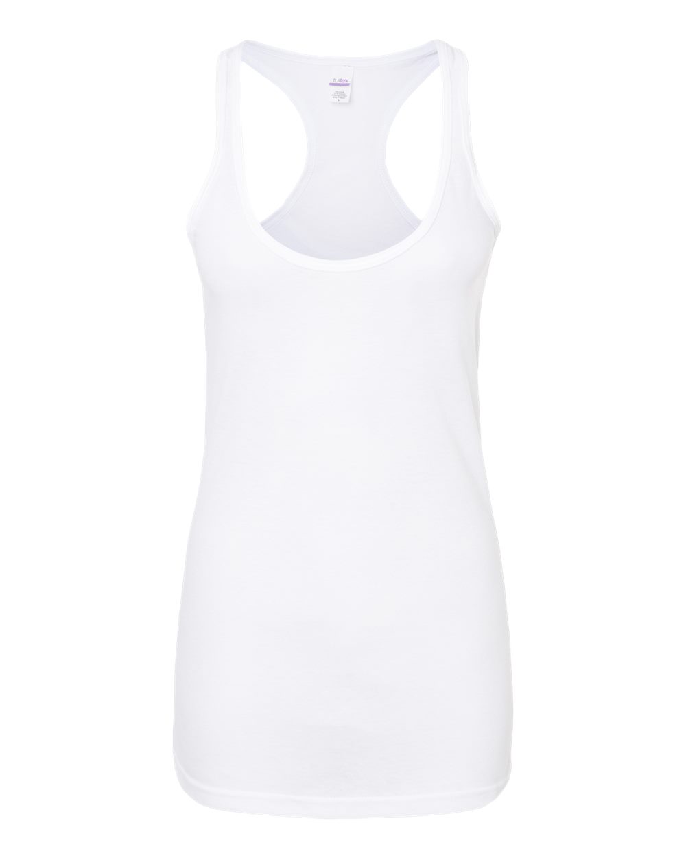Front View of White Women's Poly-Rich Racerback Tank Top - 190
