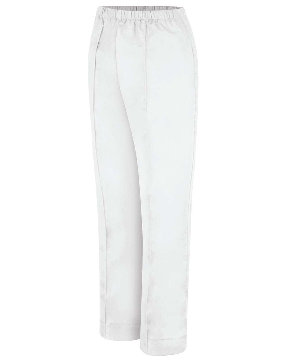 Front View of White Women's Poplin Pants - PP73