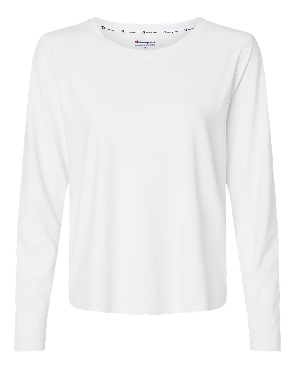 Front View of White Women's Sport Soft Touch Long Sleeve T-Shirt - CHP140