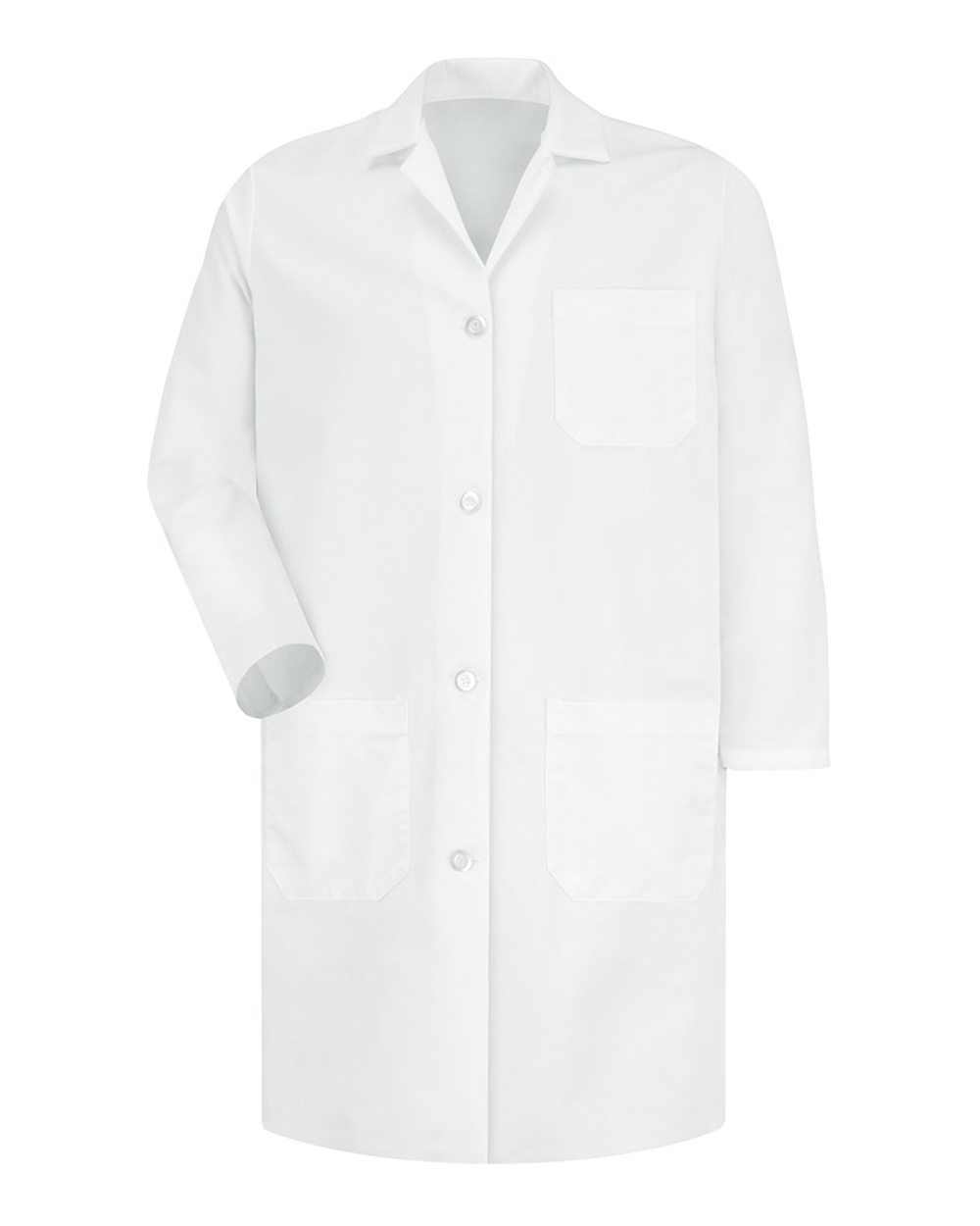 Front View of White Women's Staff Coat - KT33