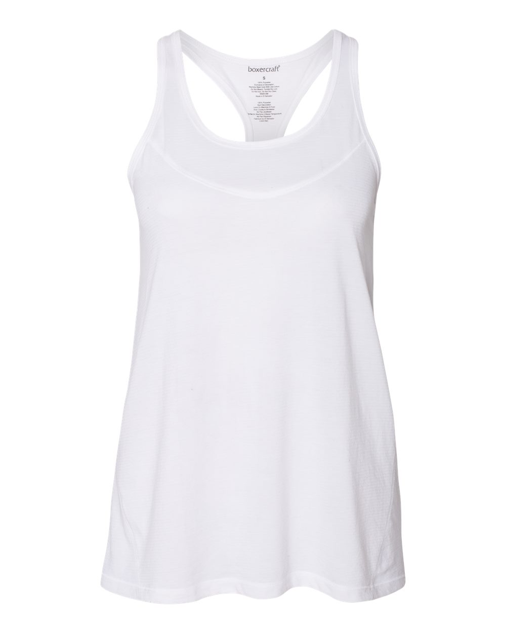 Front View of White Women's Tiger Slub Racerback Tank Top - T81
