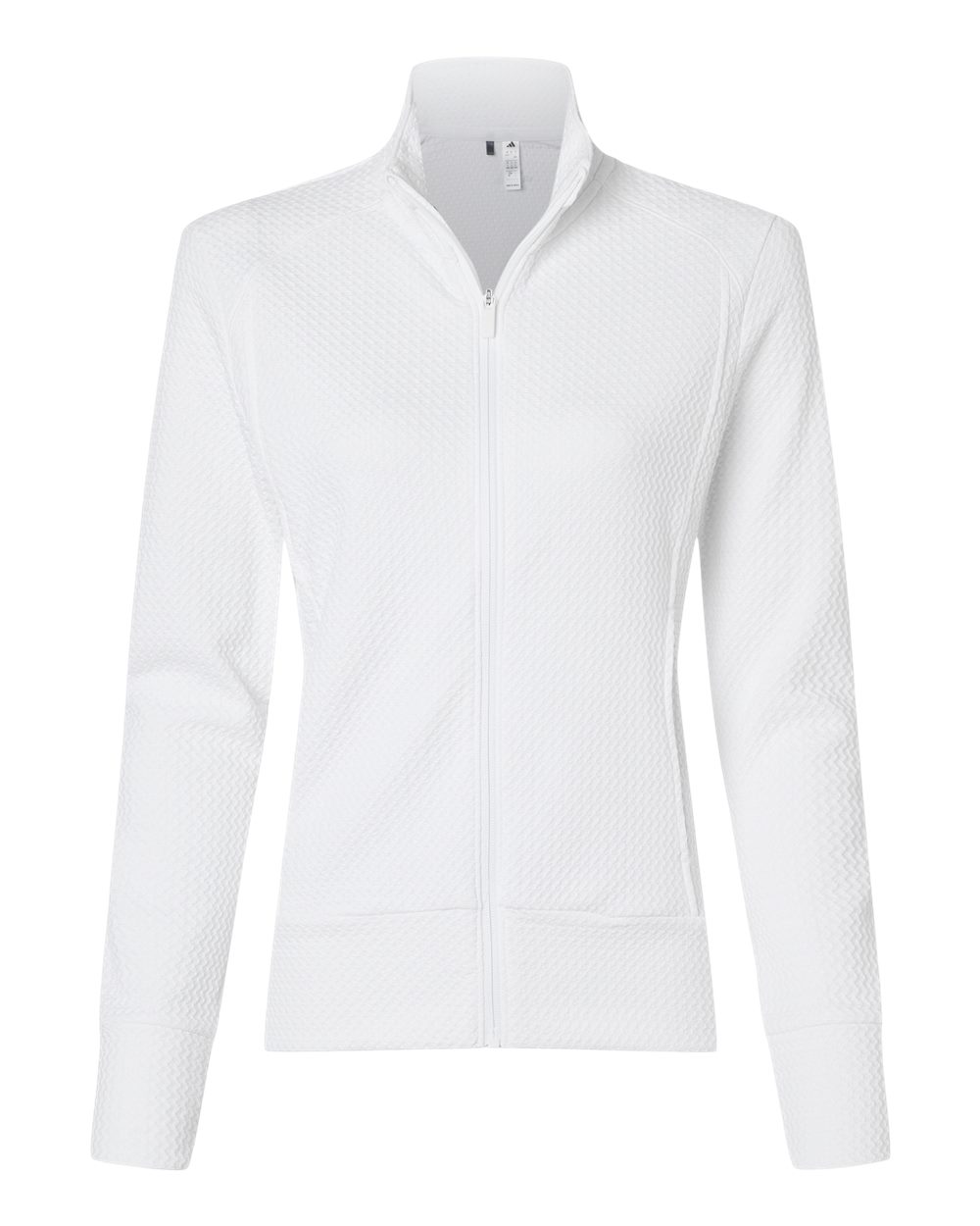 Front View of White Women&#39;s Ultimate Textured Full-Zip Jacket - A1007