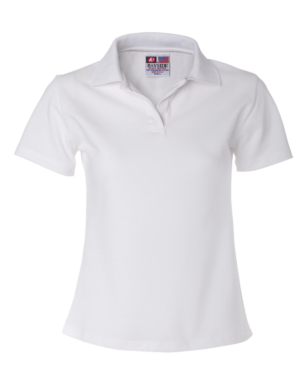 White Women's USA-Made V-Neck Polo - 1050