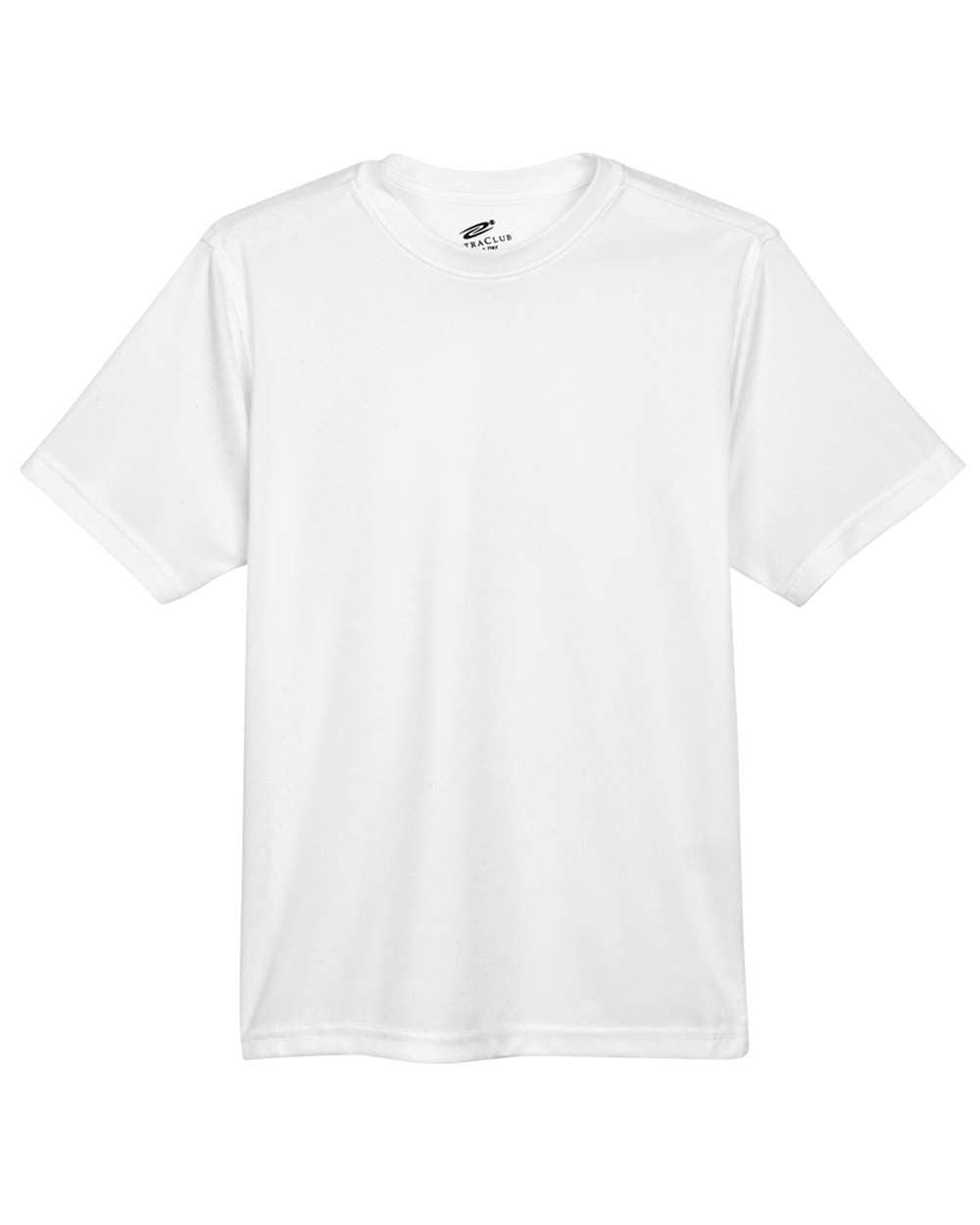 Front View of White Youth Cool &amp; Dry Sport Performance Interlock T-shirt - 8420Y