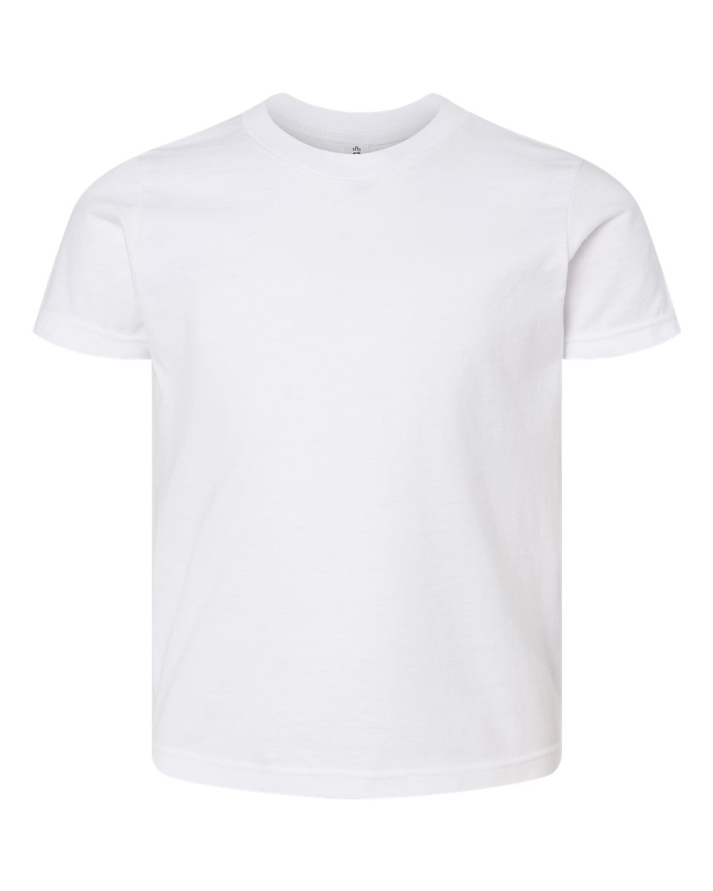 Front View of White Youth Fine Jersey T-Shirt - 235