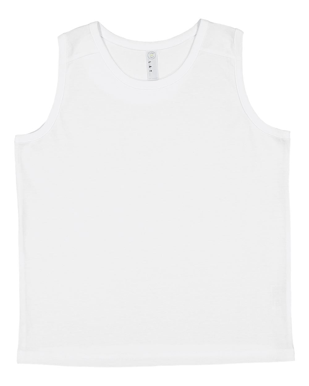Front View of White Youth Fine Jersey Tank Top - 6123 plain