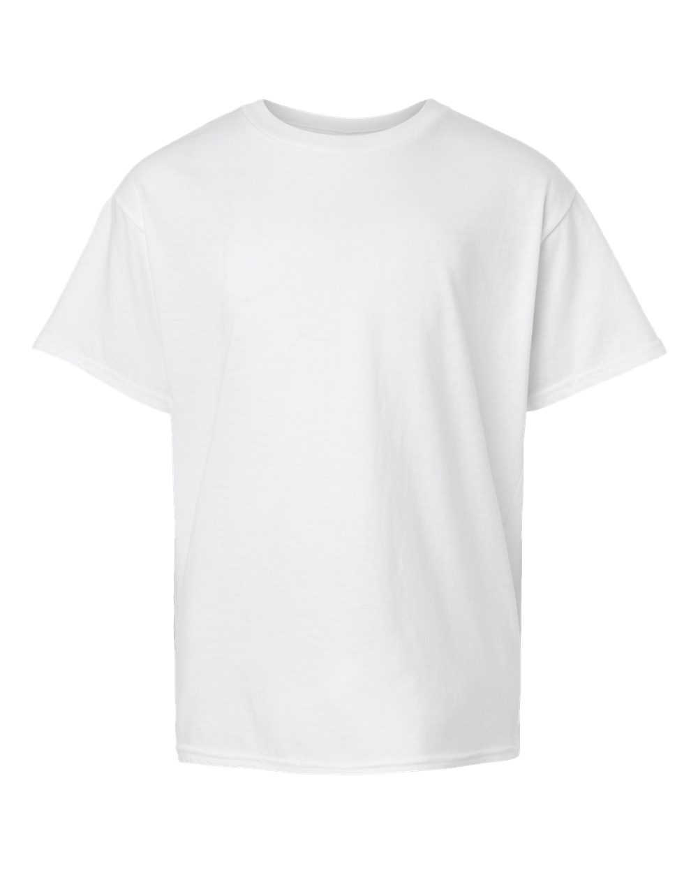 Front View of White Youth Fine Jersey Tee - 2001Y