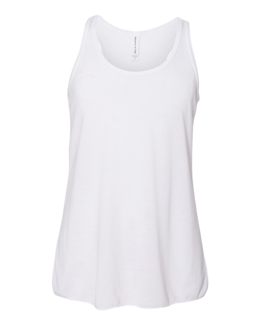 Front View of White Youth Flowy Racerback Tank - 8800Y